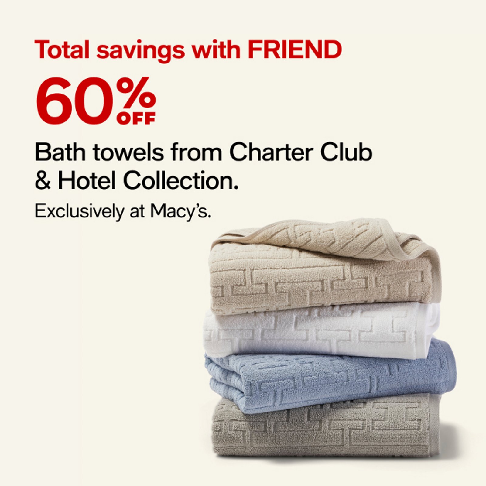 60 Bath Towels Charter Club and Hotel Collection