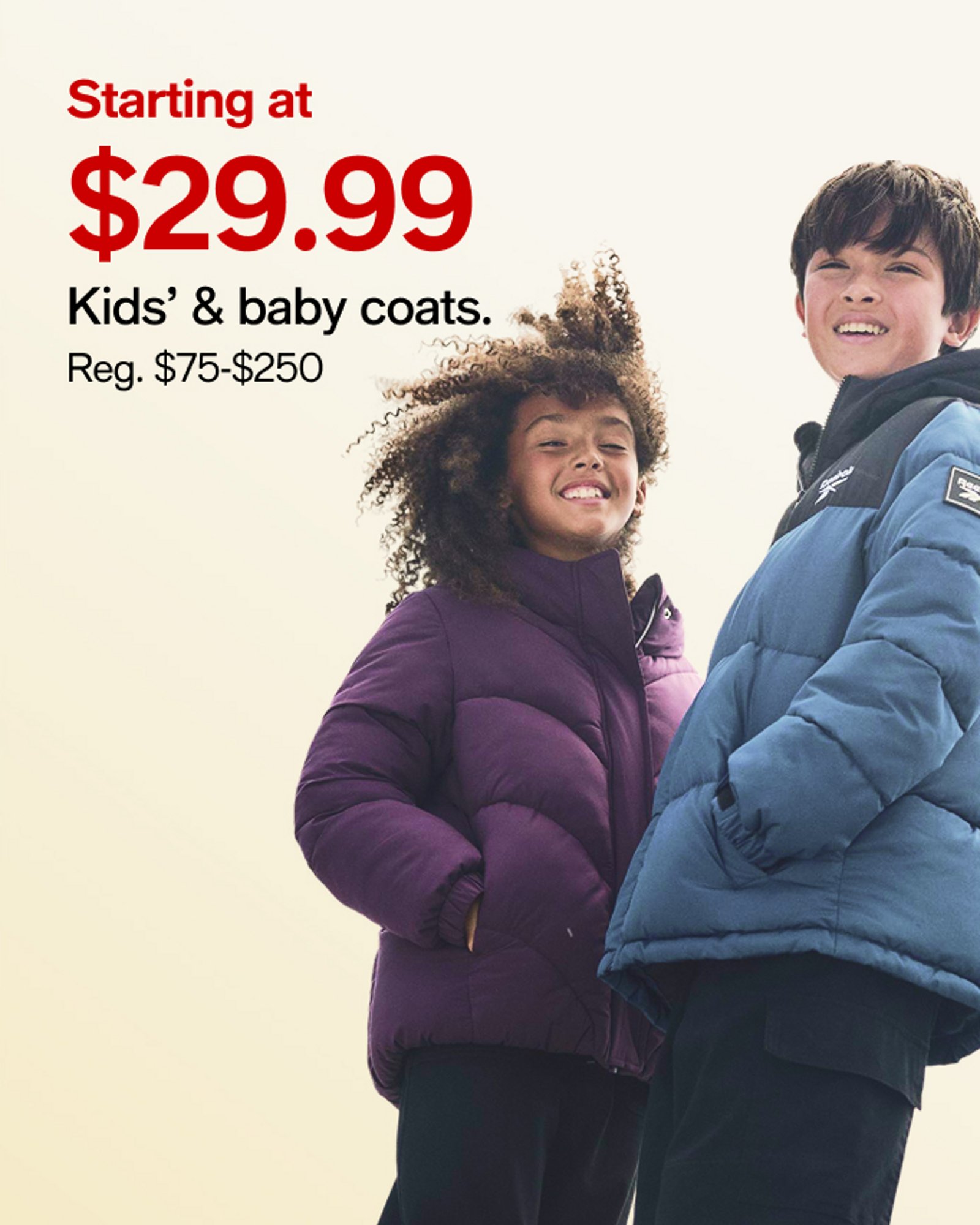 Starting at $21.99 kids body coats