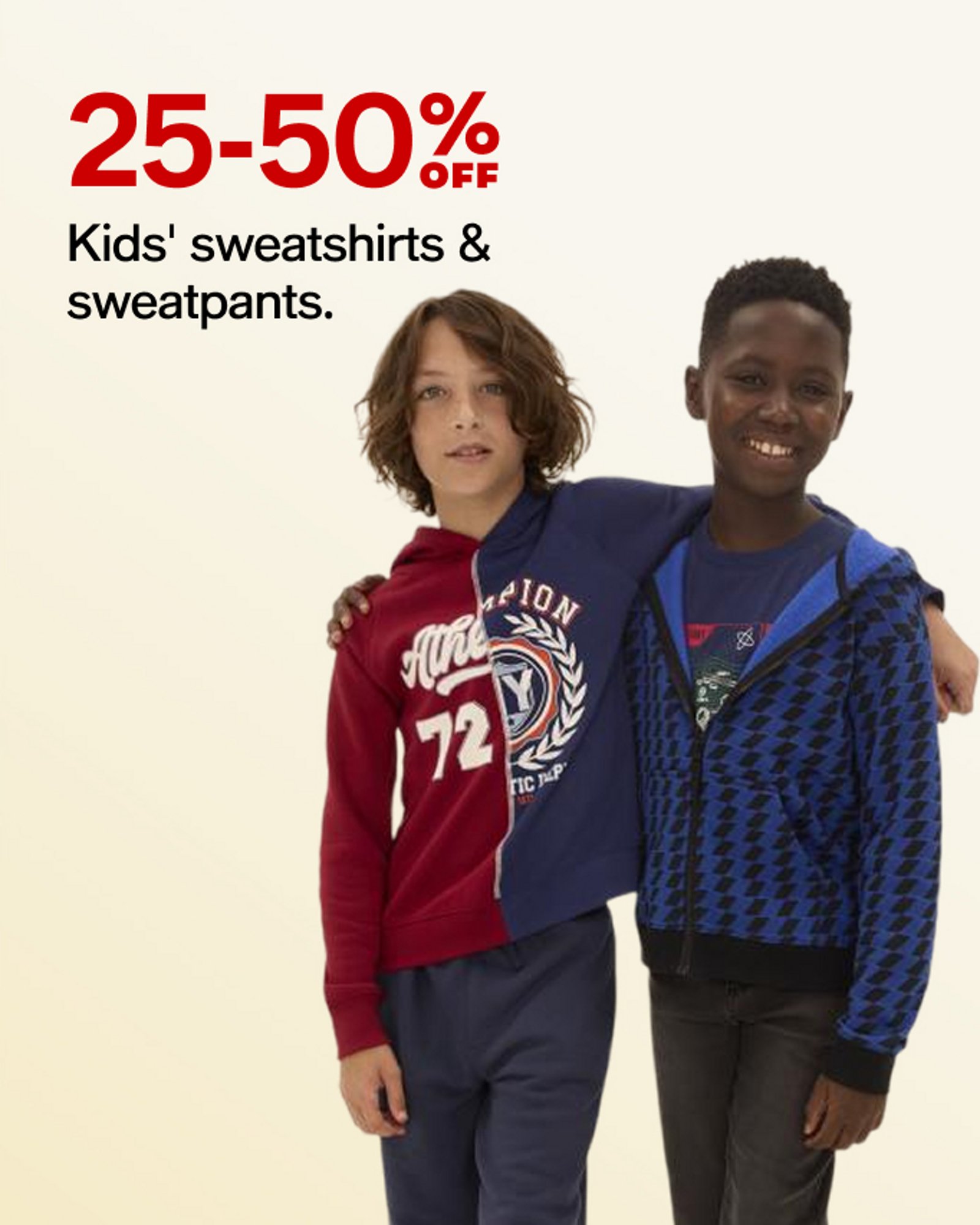 25-50% off Kids sweatshirts