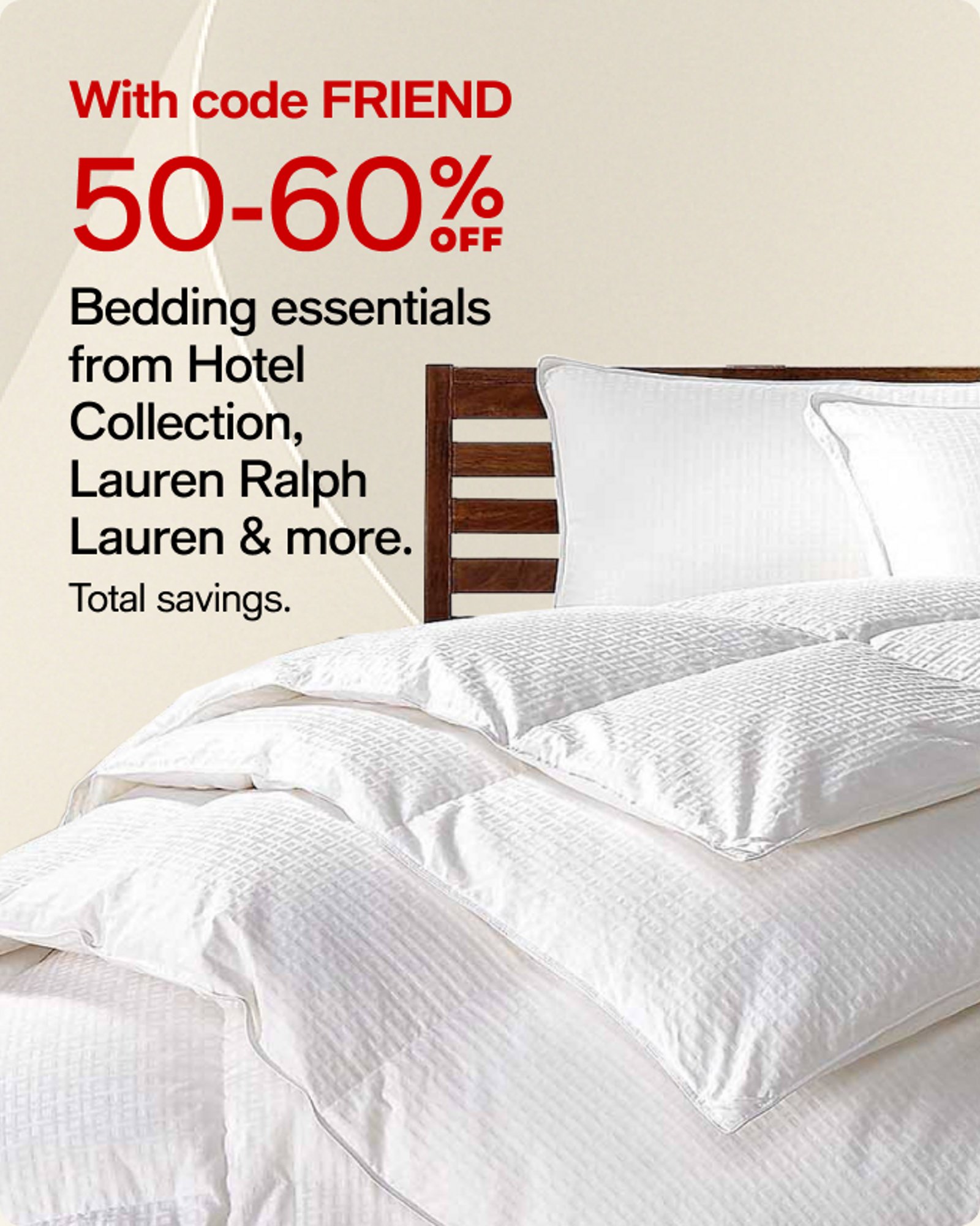 50-60% off Bedding essentials