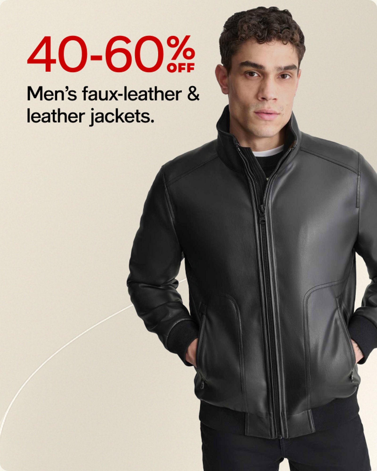 Mens faux-leathers & leather jackets