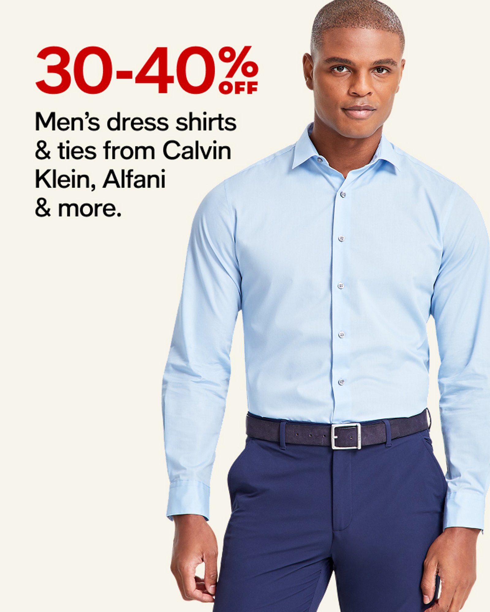 30-40% off Mens dress shirts
