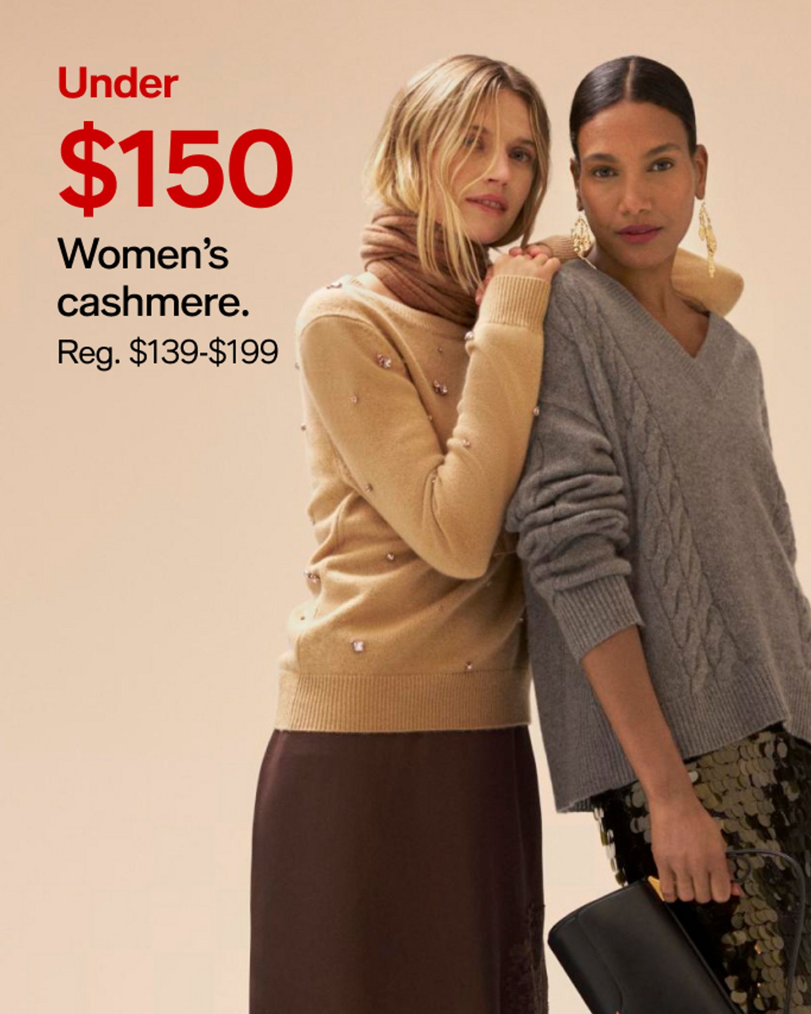 Under $150 Women's cashmere.